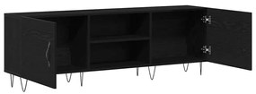 Armário para TV vidaXL Preto Carvalho 150x30x50 cm Madeira engenheirad