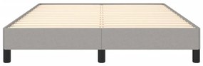 Estrutura de cama sem colchão 140x190 cm tecido cinzento-claro