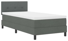 Cama Box Spring com Colchão Cinza Escuro 90x190 cm Tecido