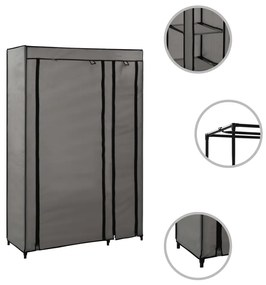Roupeiro dobrável 110x45x175 cm tecido cinzento