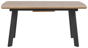Mesa de jantar extensível em castanho escuro e preto 160/200 x 90 cm SALVADOR Beliani