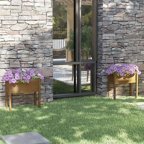 vidaXL Vaso/floreira jardim 2 pcs 70x31x70cm pinho maciço castanho mel