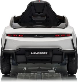 Carro elétrico para crianças Lamborghini Lanzador 12V, Pneus em borracha maciça, banco em pele sintética Branco