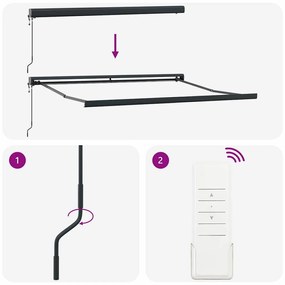 Toldo Retrátil Automático cinza-claro 350 x 250 cm
