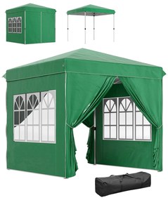 Tenda Dobrável Pop-Up Tenda 248x248x270 cm com 4 Paredes Laterais Anti