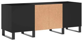 Armário para discos 121x38x48 cm derivados de madeira preto
