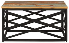 Mesa de centro 68x68x35 cm madeira recuperada maciça