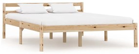 Estrutura de cama 140x200 cm madeira pinho maciço