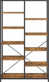 Estante para sala, escritório com 5 prateleiras 30 x 100 x 170 cm, estante de arrumação castanho-preto