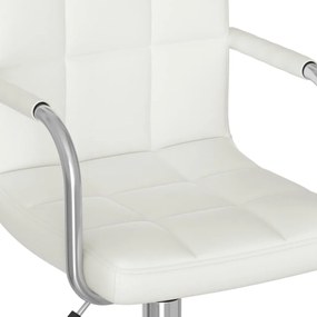 Cadeira de jantar giratória couro artificial branco