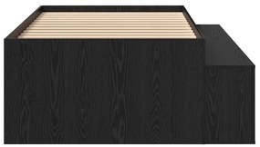 Estrutura de Cama de Armazenamento Carvalho Preto 75x190 cm