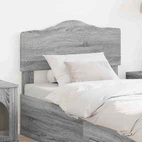 vidaXL Cabeceira com cabeceira Cinza Sonoma 80 cm Madeira processada