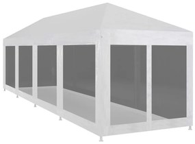 vidaXL Tenda para festas com 10 paredes laterais em rede 12x3 m
