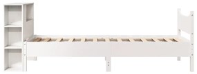 Cama sem colchão 75x190 cm madeira de pinho maciça branco