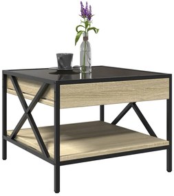 Mesa de centro luzes LED Infinity 50x50x38 cm carvalho sonoma