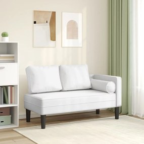 Chaise longue com almofadões couro artificial branco