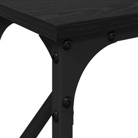 Mesa de Apoio Carvalho Preto 140x23x75 cm Madeira de Engenharia