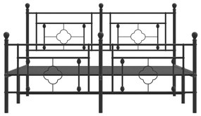 Estrutura de cama sem colchão com pés 160x200 cm preto