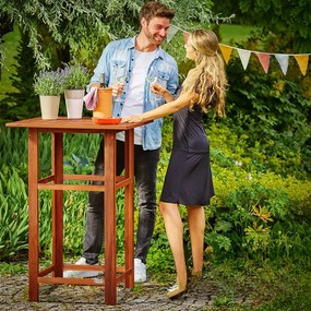 Mesa de bar em madeira de acácia 75x75x110cm Castanha