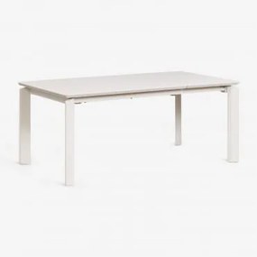 Mesa De Jardim Retangular 180-300x100 Cm Extensível Em Alumínio Milenca Gardénia Branco - Sklum