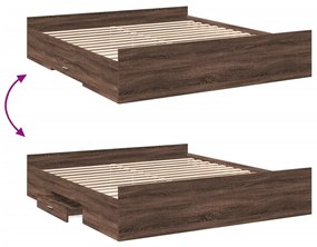 Estrutura cama c/ gavetas derivados madeira carvalho castanho