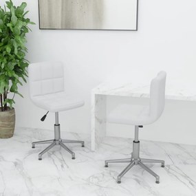 vidaXL Cadeiras de jantar giratórias 2 pcs couro artificial branco