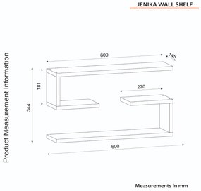 Prateleira Jenika – Branco – 60x18x14,5 cm | Tribo Home