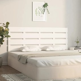 Cabeceira de cama 160x3x80 cm pinho maciço branco