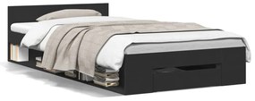 Estrutura cama c/ gaveta 90x190 cm derivados de madeira preto