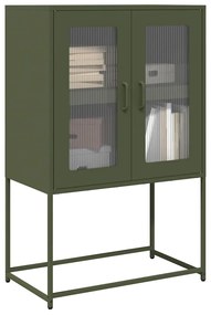 Aparador alto 68x39x107 cm aço verde azeitona