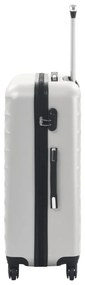 Conjunto de tróleis estojo rígido 3 pcs ABS prateado brilhante