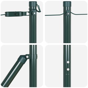 Postes de cerca vidaXL 52 pcs Verde Ø32 mm 200 cm Aço galvanizado