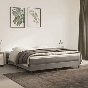 3120778 vidaXL Estrutura de cama com molas 160x200 cm veludo cinzento-claro