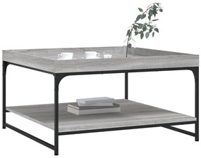 Mesa de centro 80x80x45 cm derivados madeira/ferro cinza sonoma