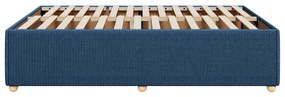 Estrutura de cama sem colchão 140x190 cm tecido azul