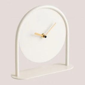 Relógio De Mesa Em Ferro Anuket Gardénia Branco - Sklum