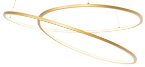 Candeeiro de suspensão design dourado 72 cm com LED regulável em 3 níveis - Rowan