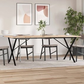 Mesa de jantar estrutura X 200x100x75,5 cm pinho/aço