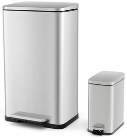 Lixeira de aço inoxidável de 50L com sensor de movimento automático - preta