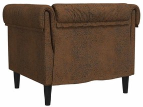 Sofá chesterfield tecido castanho