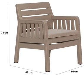 Conjunto de Jardim Lara – 2 Poltronas + Mesa de Centro – Polipropileno