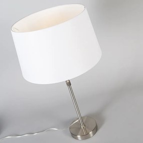 Candeeiro de mesa aço com sombra branca 35 cm ajustável - Parte Design,Moderno