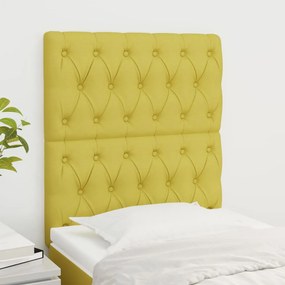 vidaXL Cabeceira de cama 2 pcs tecido 80x7x78/88 cm verde