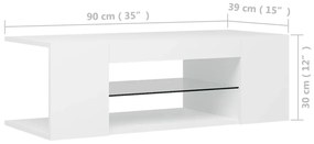 Móvel de TV Yoki com Luzes LED - Branco - Design Moderno