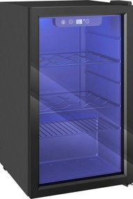 HOMCOM Frigorífico de Vinhos 24 Garrafas, Capacidade de 68 L, 4–16 °C Aparelho de Solo para Bebidas, Cerveja e Vinho com Porta de Vidro, Preto | Aosom Portugal