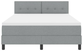Cama Box Spring com colchão Cinza Claro 140x190 cm Tecido