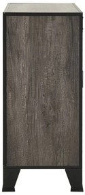 Armários arrumação 2pcs 72x36x82 cm metal e MDF cinzento