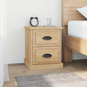 vidaXL Mesas cabeceira 2 pcs derivados de madeira carvalho sonoma