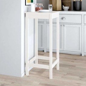 vidaXL Mesa de bar 50x50x110 cm madeira de pinho maciça branco
