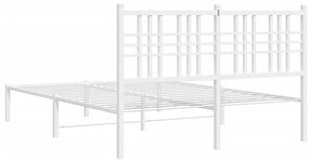 Estrutura de cama com cabeceira 140x200 cm metal branco